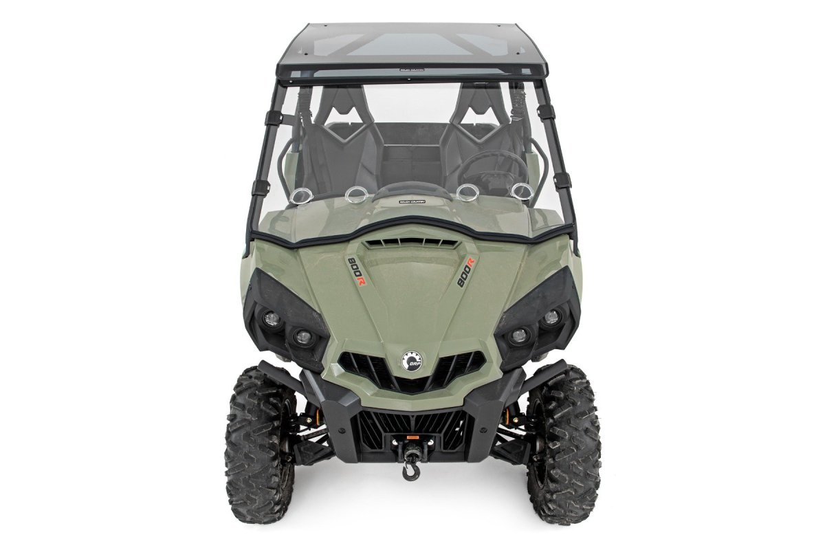 Can-Am Commander 1000 X Full Windshield - Rough Country - Scratch Resistant, Vented - '11-'14